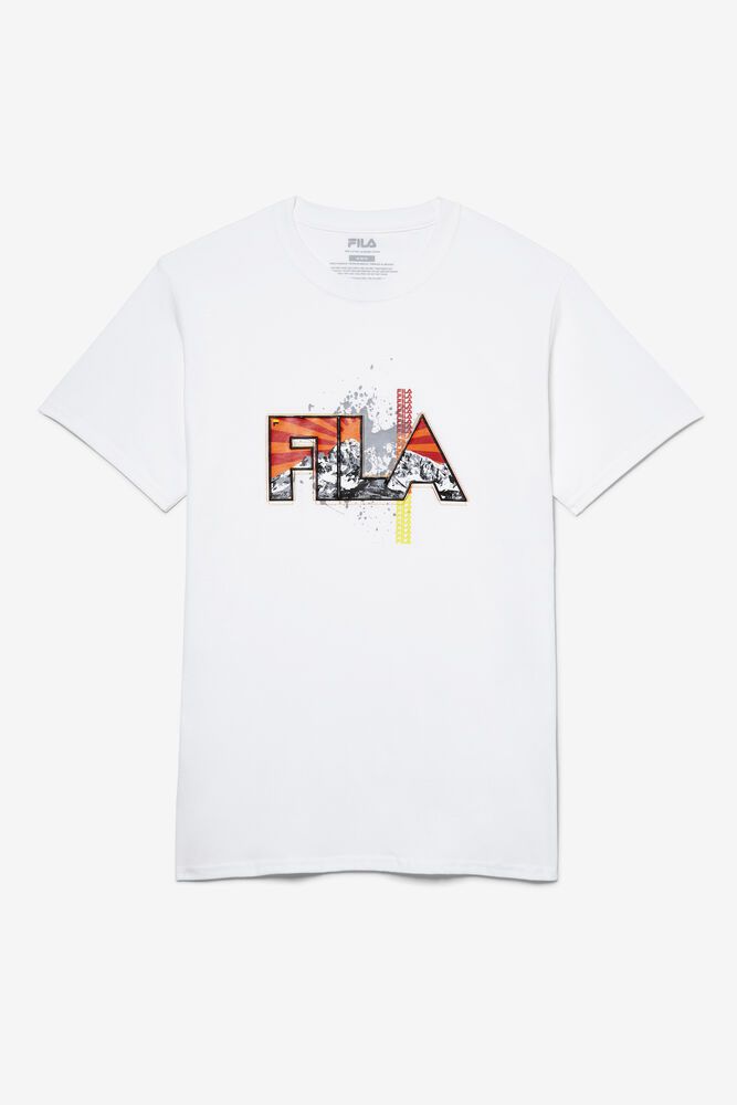 Fila T-Shirt Mens White - Stitch Mt. - Philippines 3687021-OR